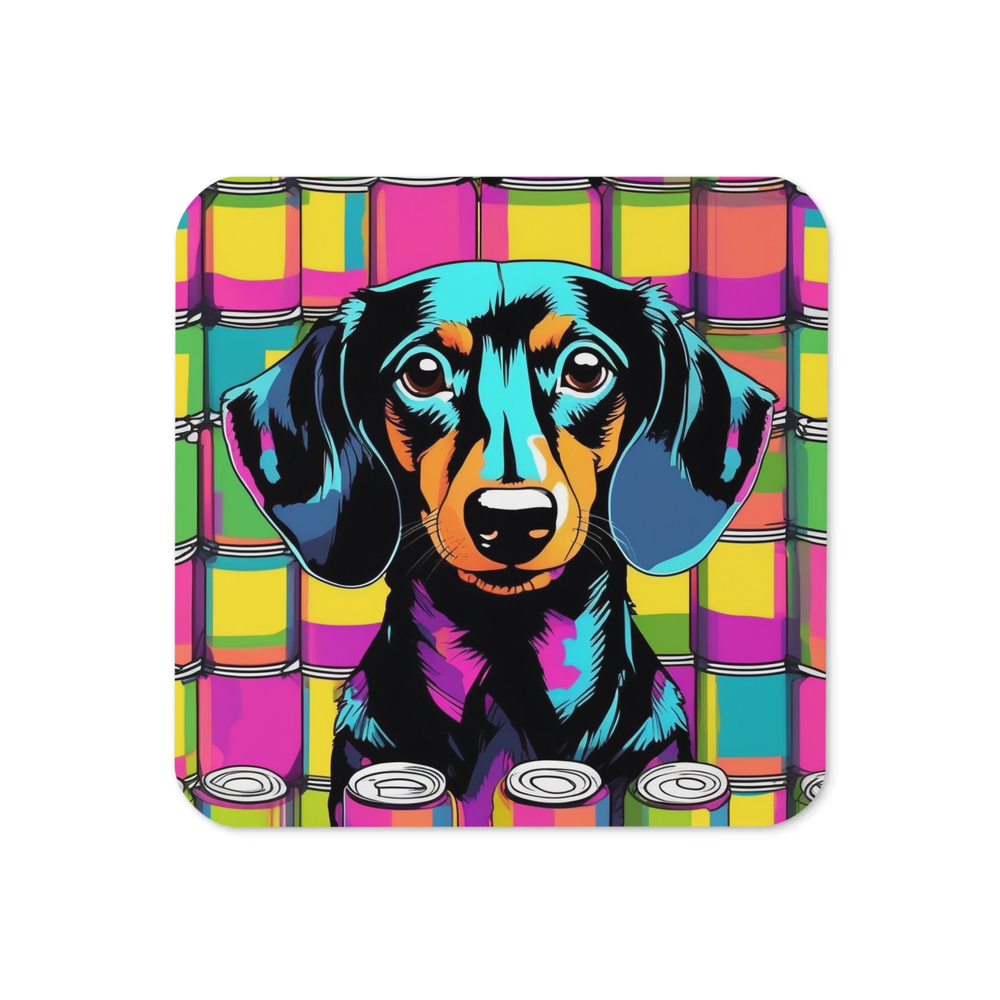 PugMug Custom Black Dachshund Coaster