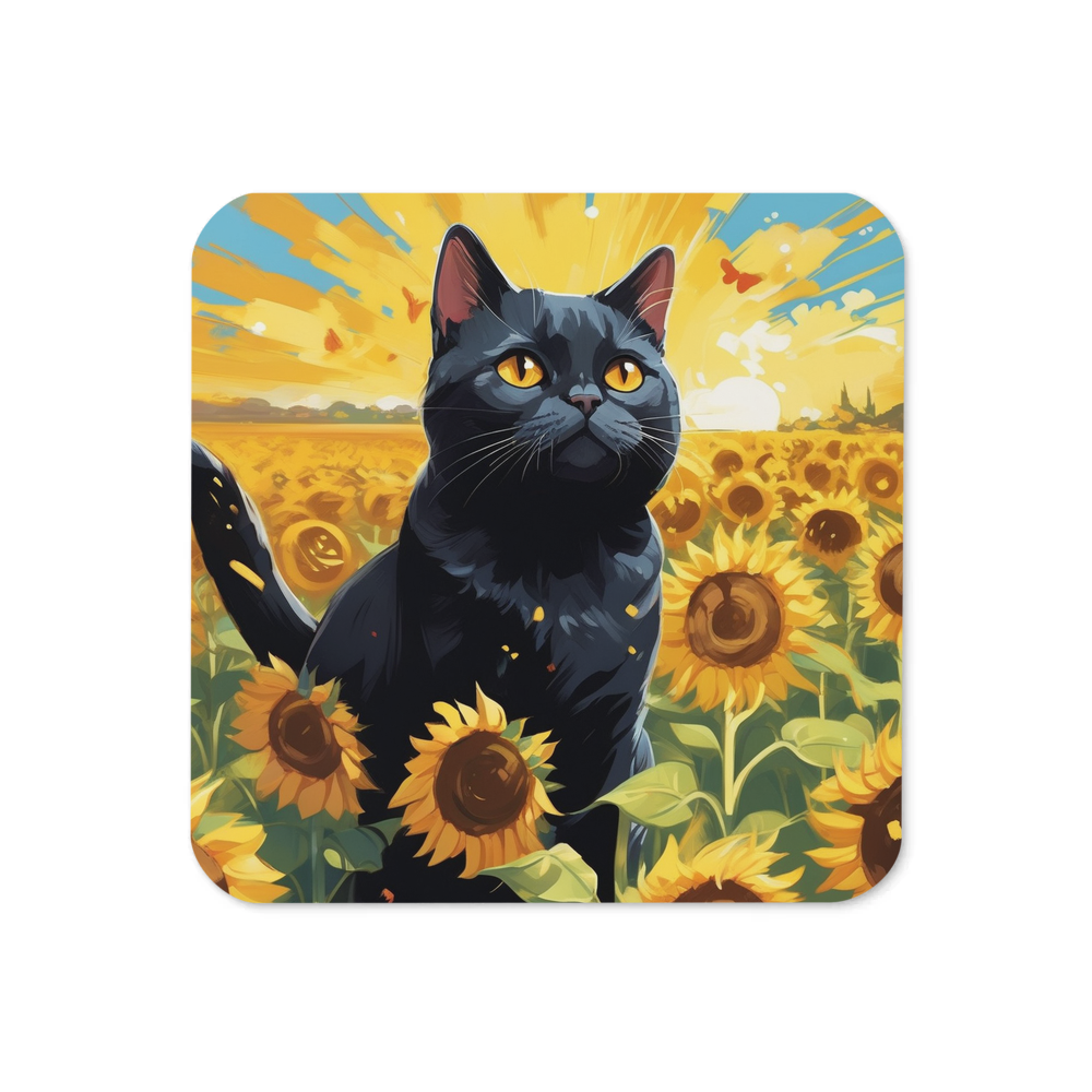 PugMug Custom Black British Shorthair Cat Coaster