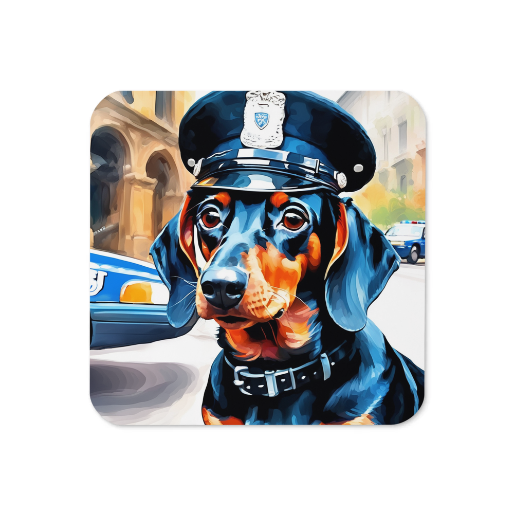 PugMug Custom Black Dachshund Coaster