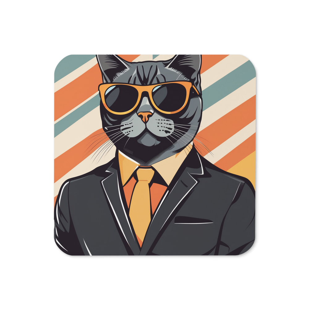 PugMug Custom Black British Shorthair Cat Coaster