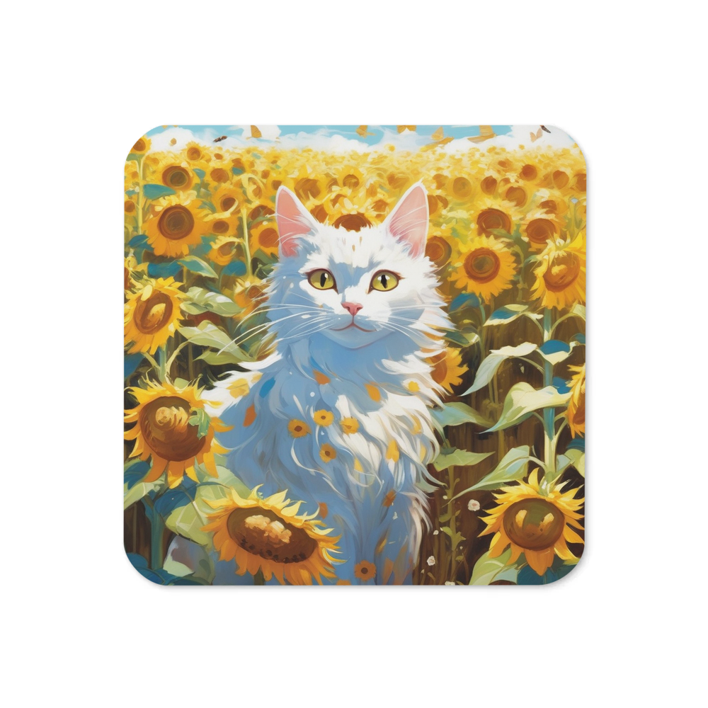 PugMug Custom White Companion Cat Coaster