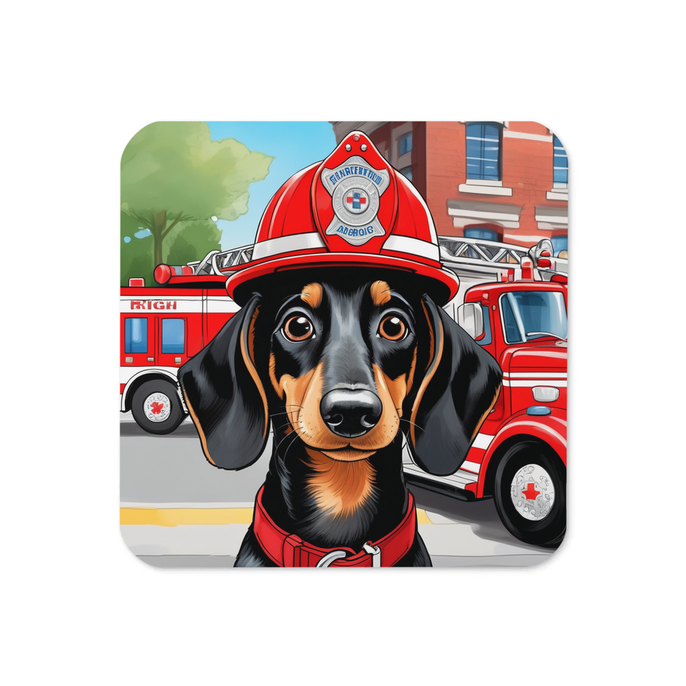 PugMug Custom Black Dachshund Coaster