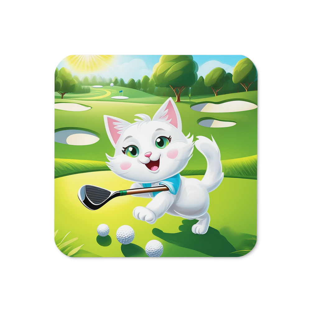 PugMug Custom White Companion Cat Coaster