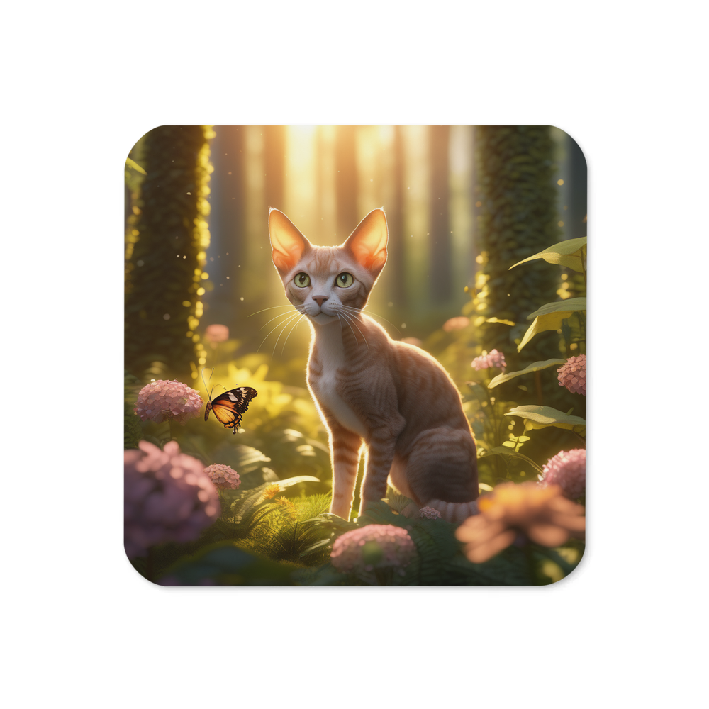 PugMug Custom Tabby Devon Rex Cat Coaster