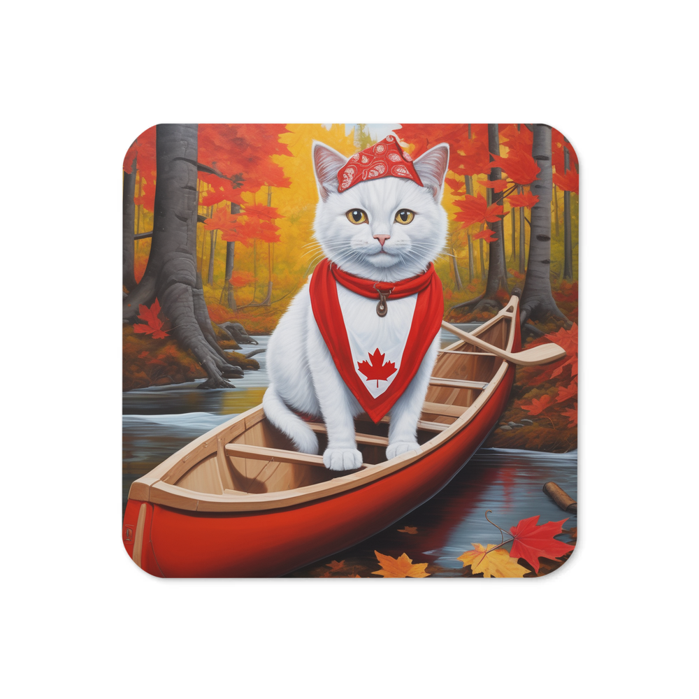 PugMug Custom White Companion Cat Coaster