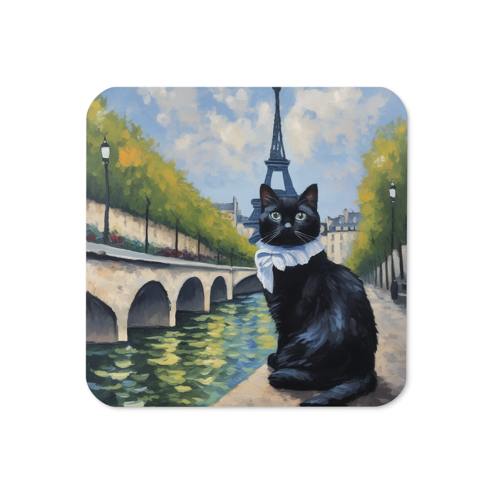 PugMug Custom Black Ragdoll Cat Coaster
