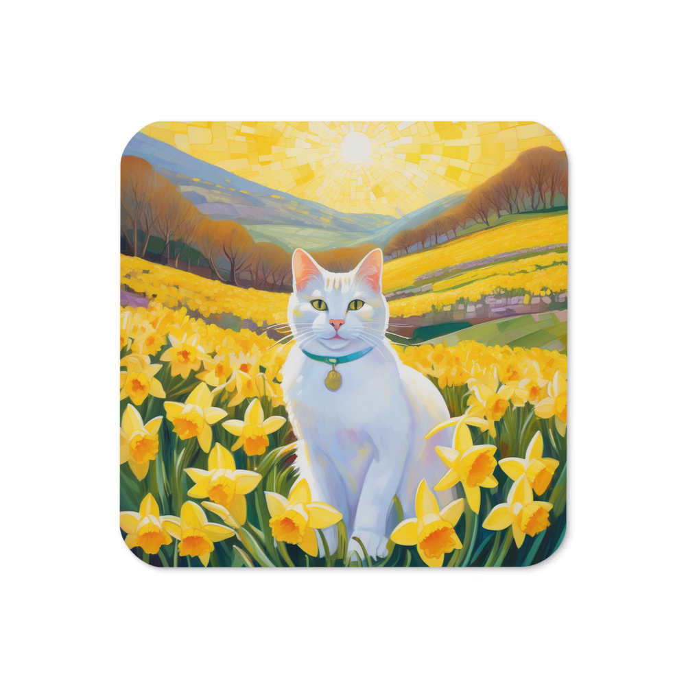 PugMug Custom White Companion Cat Coaster
