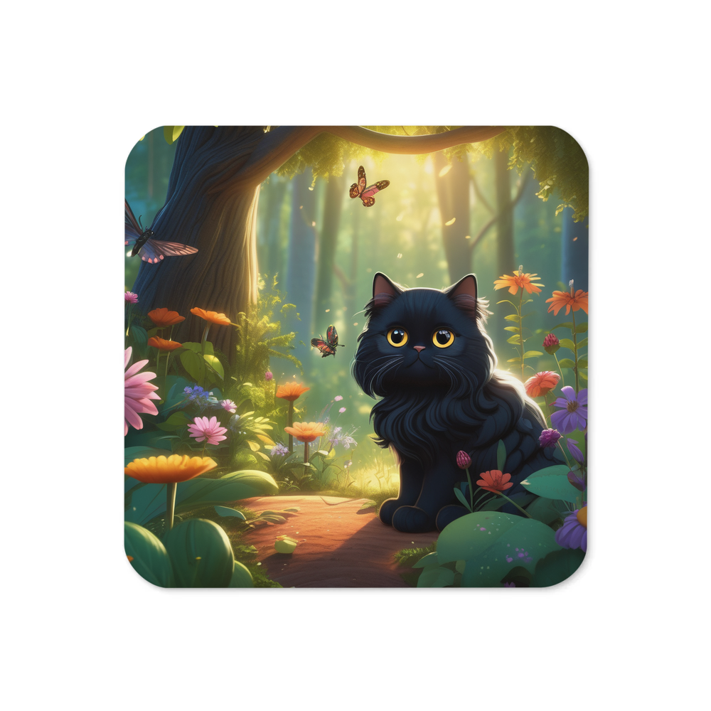 PugMug Custom Black Persian Cat Coaster