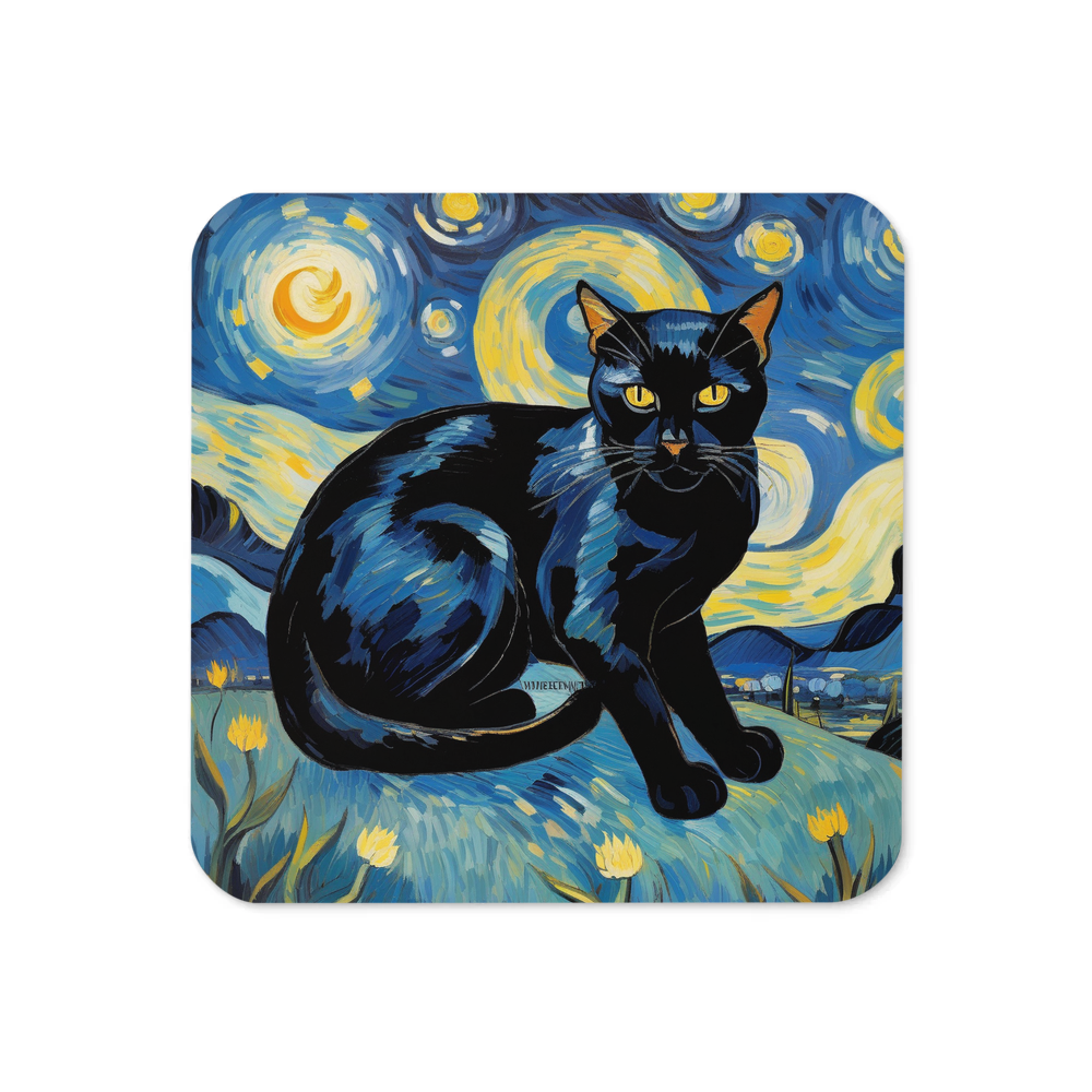 PugMug Custom Black Exotic Cat Coaster