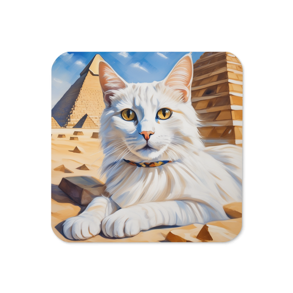 PugMug Custom White Companion Cat Coaster