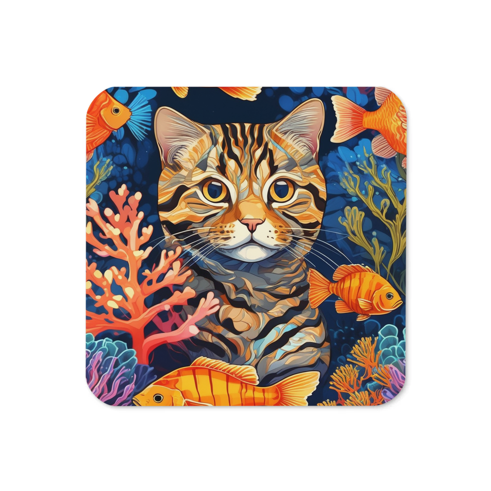 PugMug Custom Tabby Scottish Fold Cat Coaster