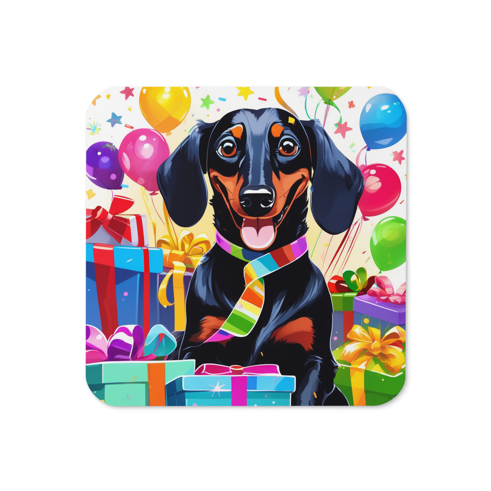 PugMug Custom Black Dachshund Coaster