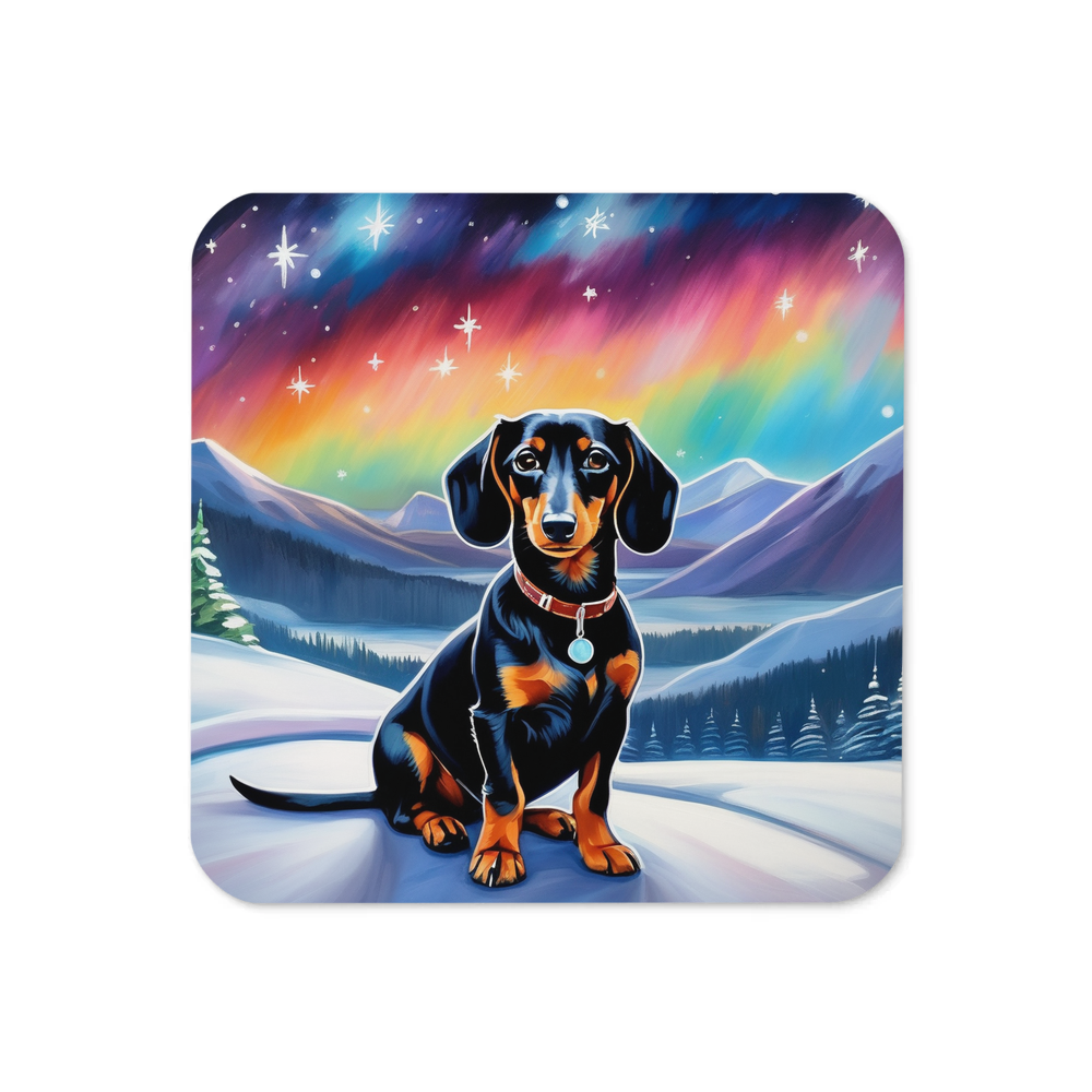 PugMug Custom Black Dachshund Coaster