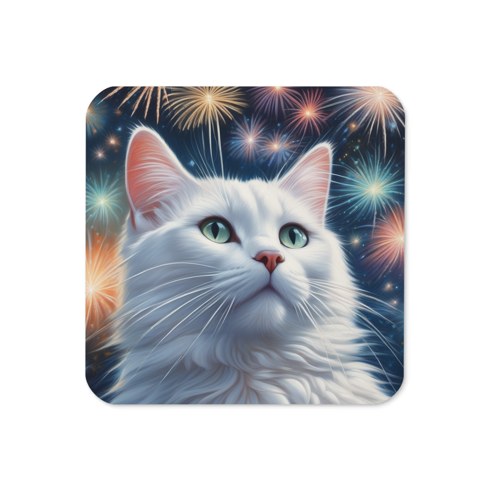 PugMug Custom White Companion Cat Coaster