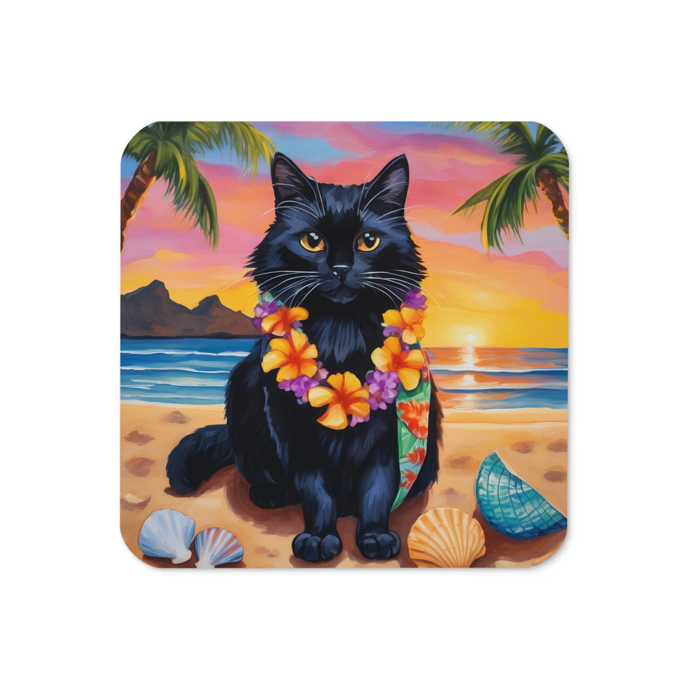 PugMug Custom Black Ragdoll Cat Coaster