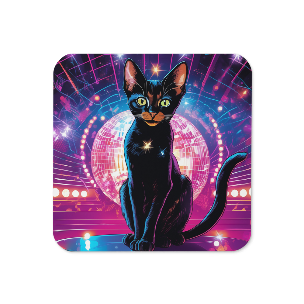 PugMug Custom Black Abyssinian Cat Coaster