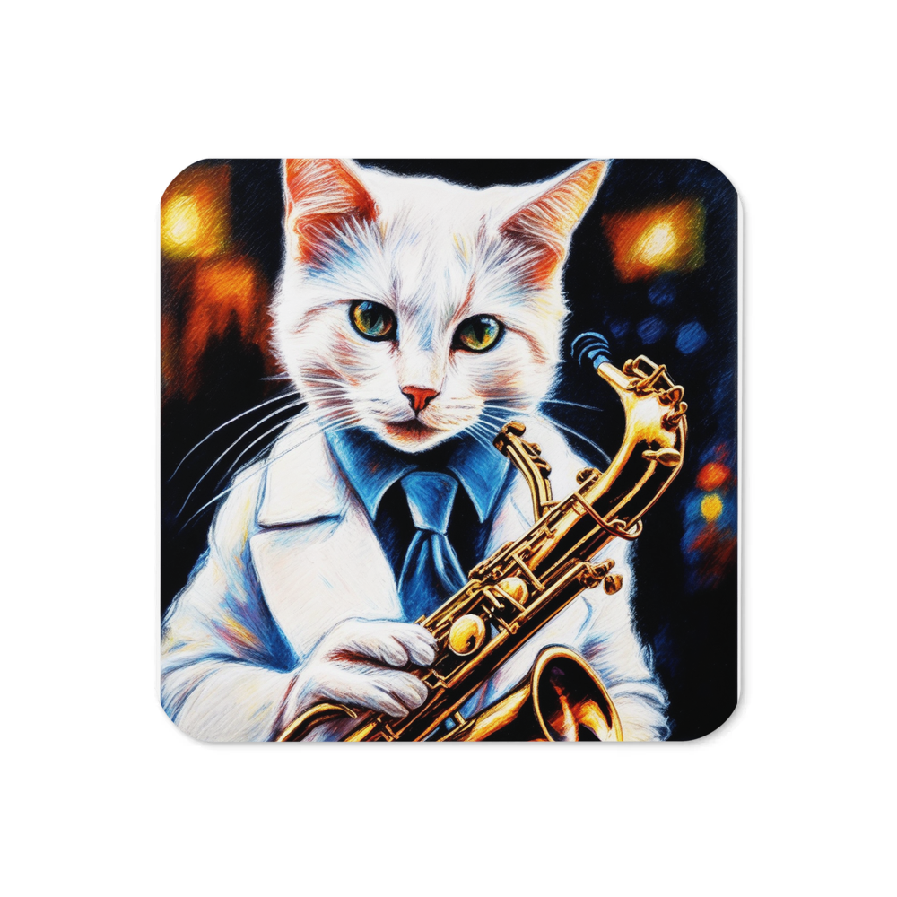 PugMug Custom White Companion Cat Coaster