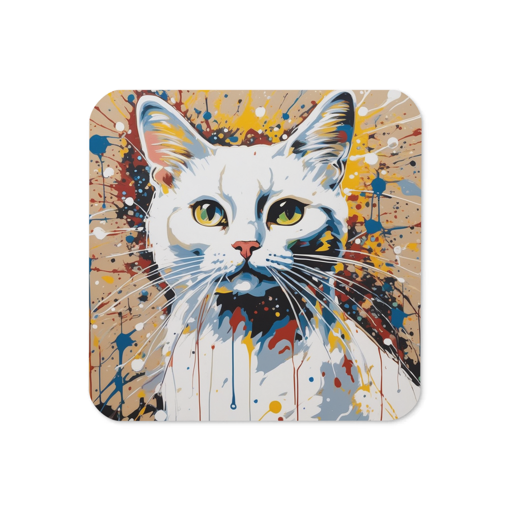PugMug Custom White Companion Cat Coaster