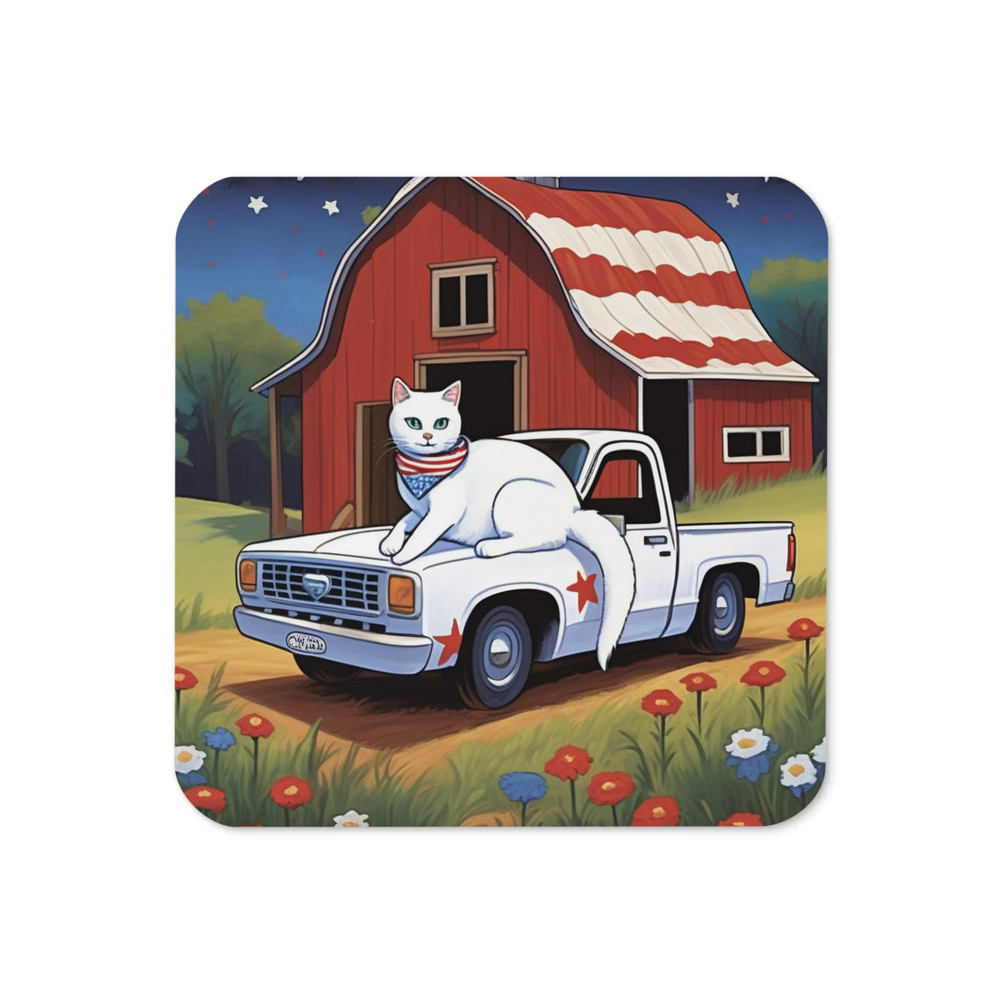 PugMug Custom White Companion Cat Coaster