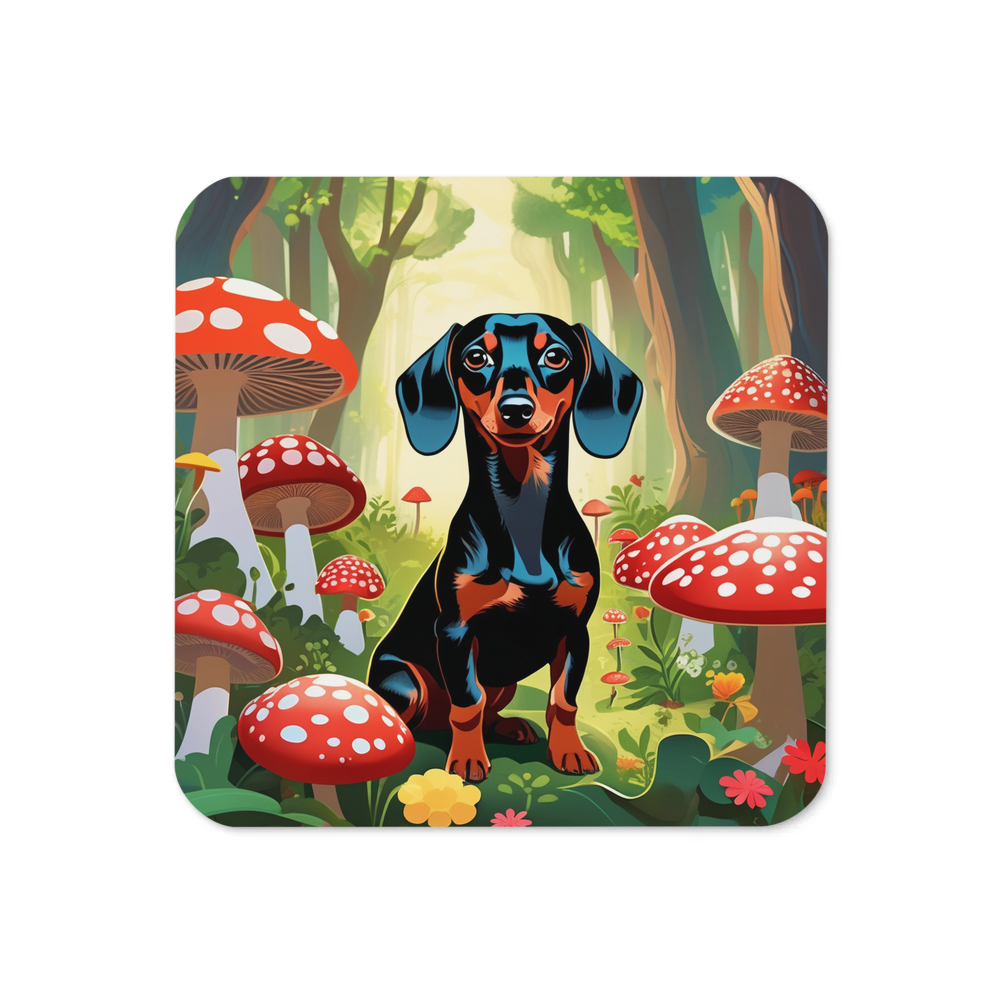 PugMug Custom Black Dachshund Coaster