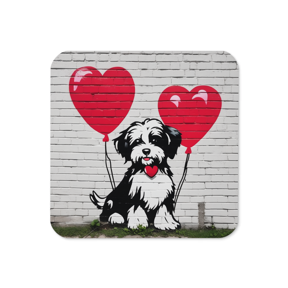 PugMug Custom Black-and-white Havanese Dog Coaster