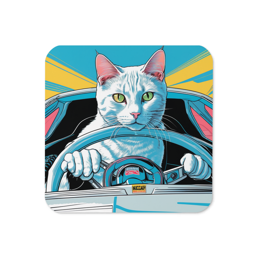 PugMug Custom White Companion Cat Coaster