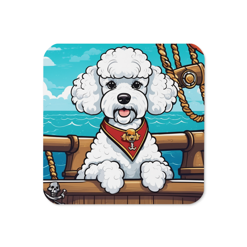 PugMug Custom White Poodle Coaster