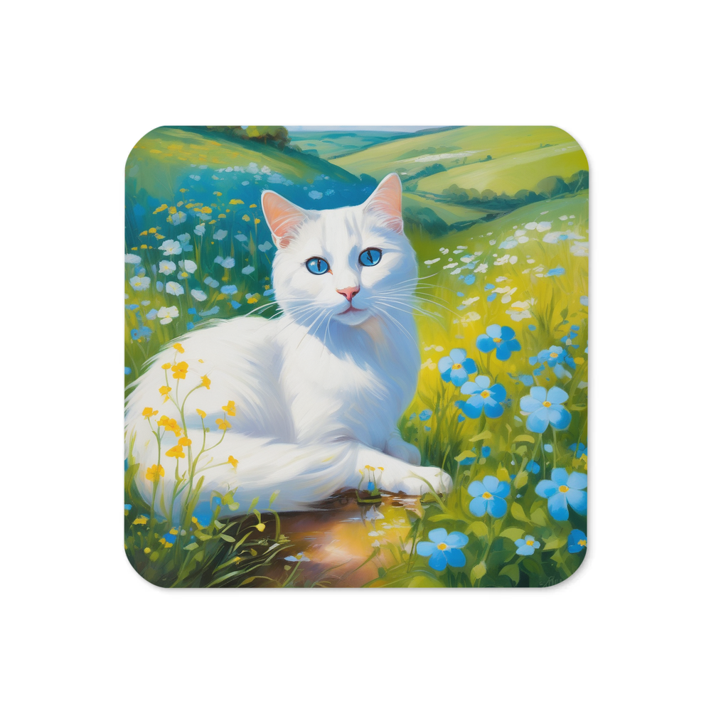 PugMug Custom White Companion Cat Coaster