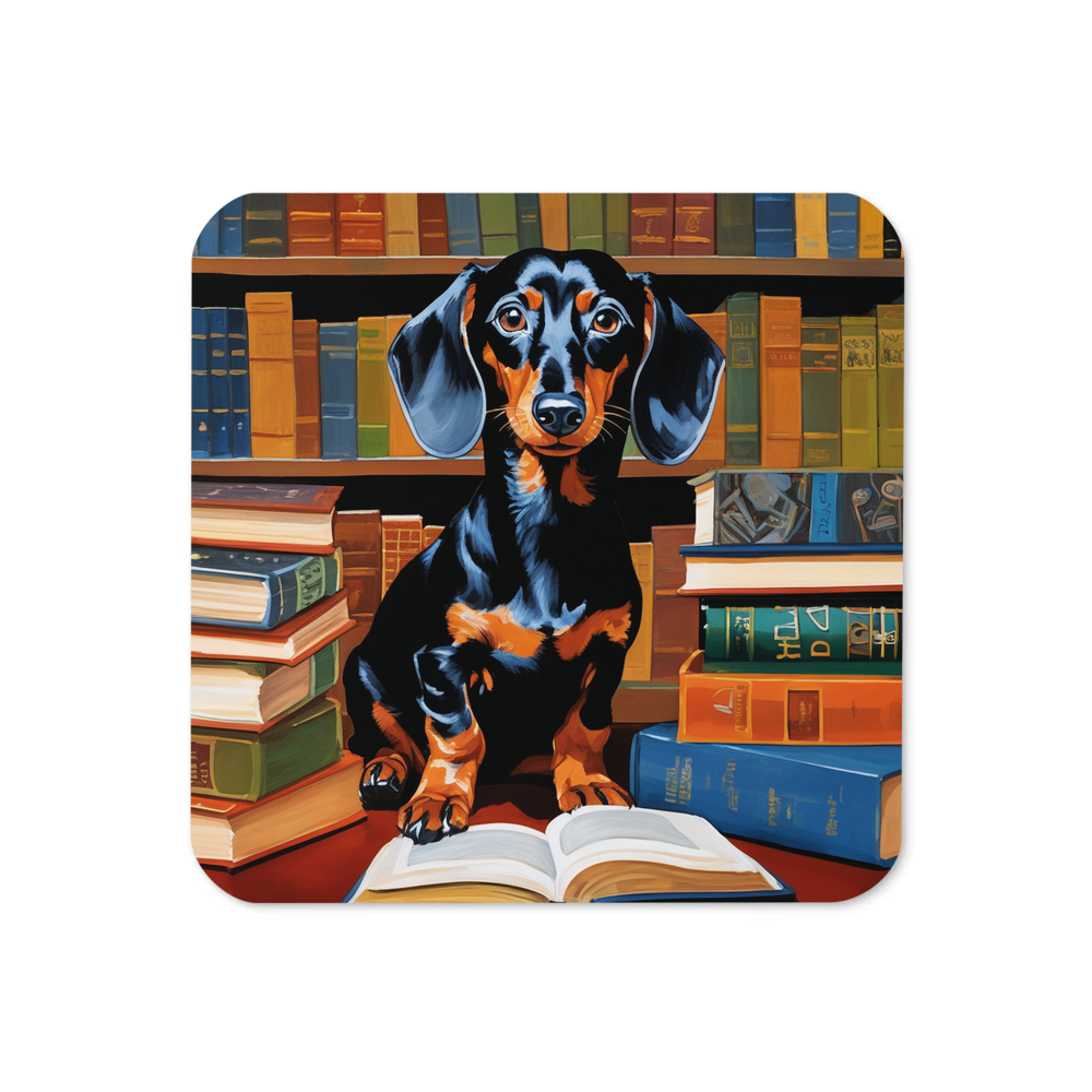 PugMug Custom Black Dachshund Coaster