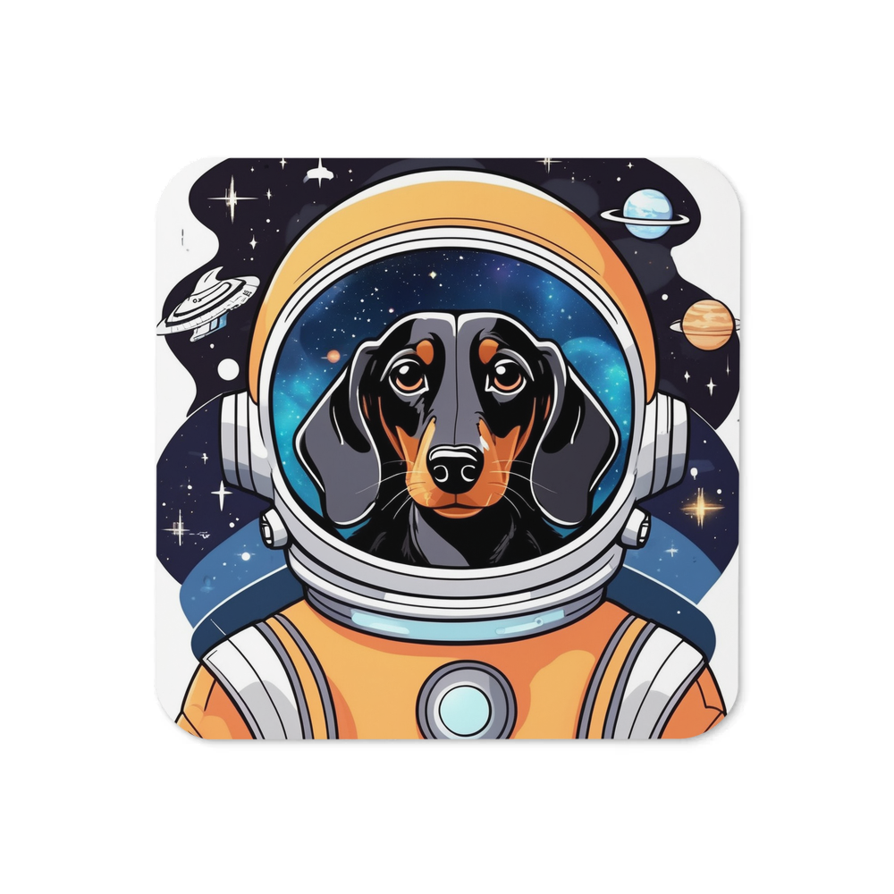 PugMug Custom Black Dachshund Coaster