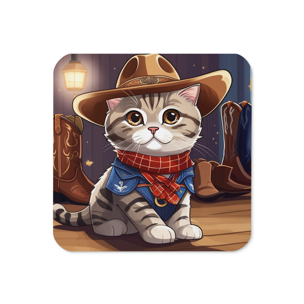 PugMug Custom Tabby Scottish Fold Cat Coaster