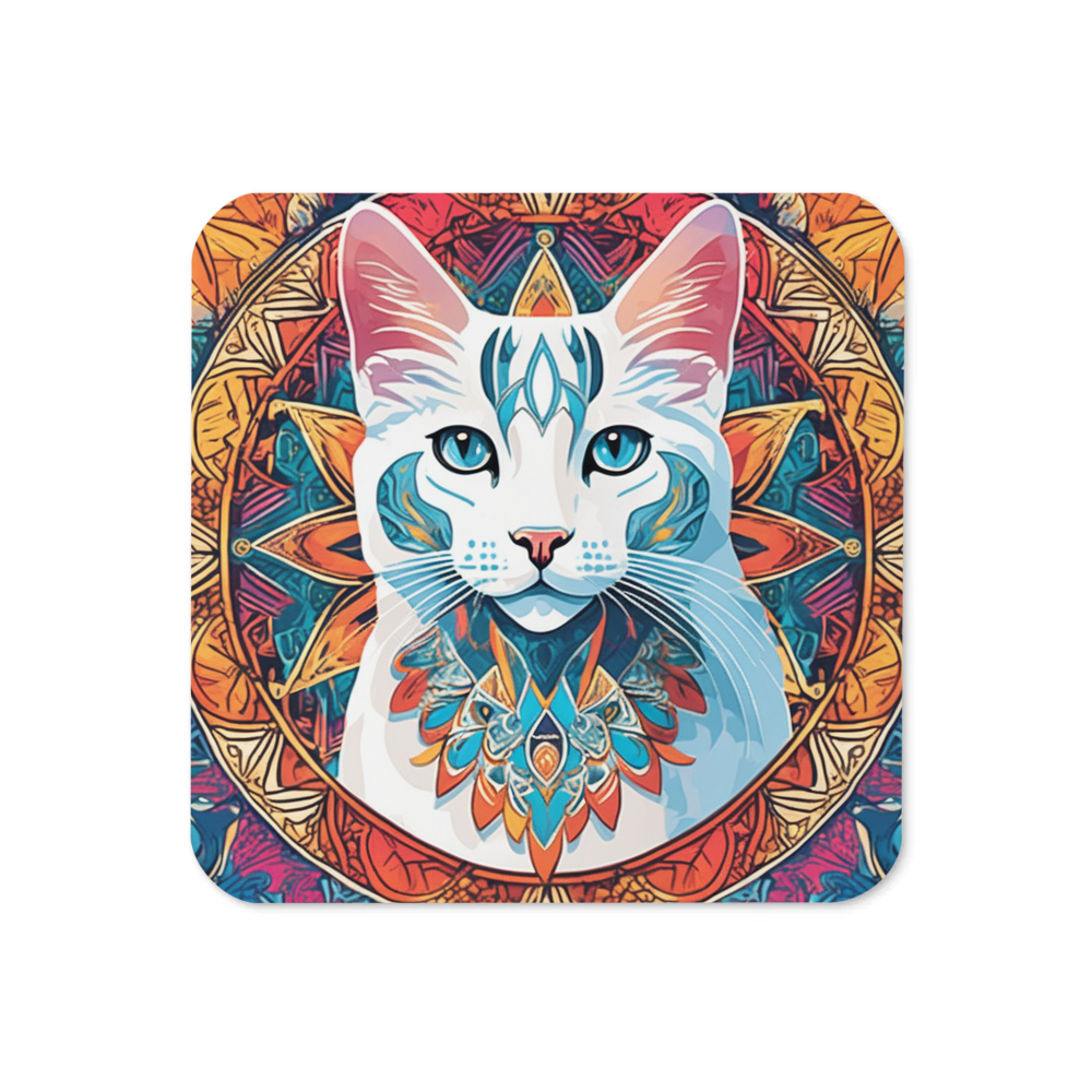 PugMug Custom White Companion Cat Coaster