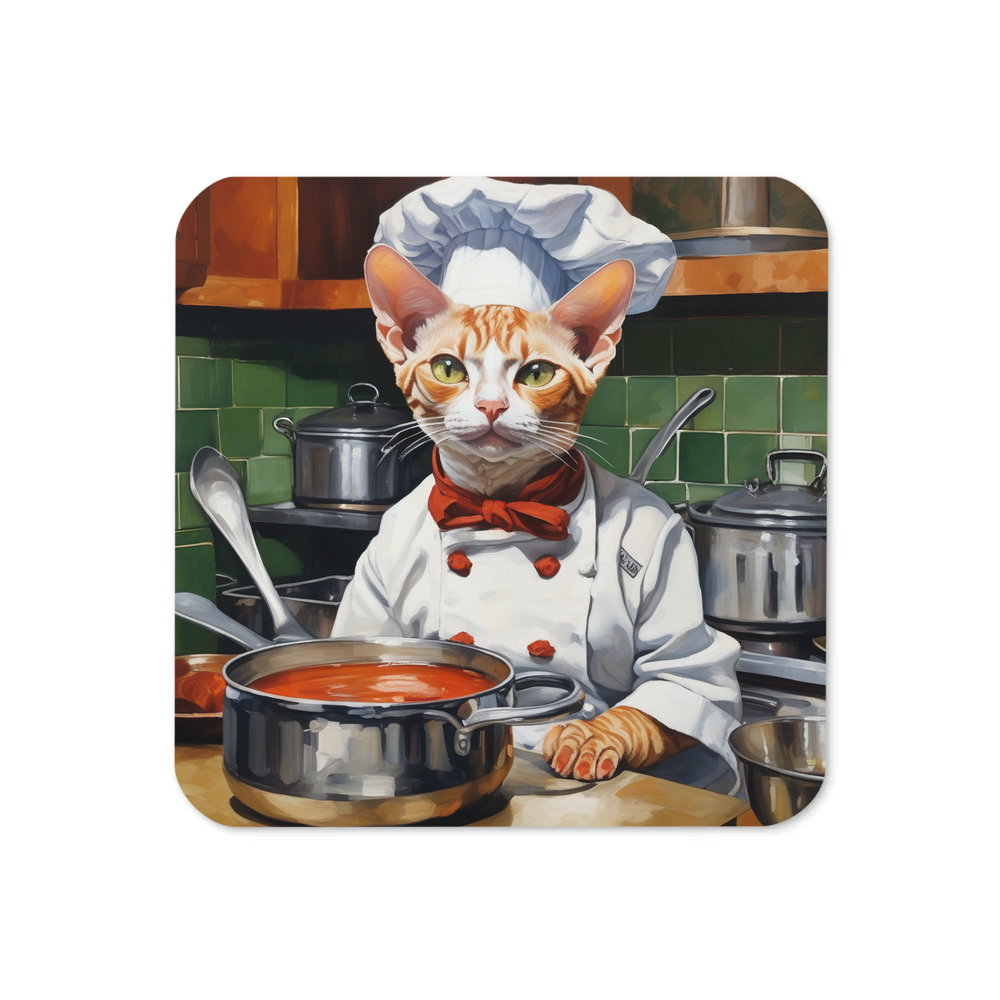 PugMug Custom Tabby Devon Rex Cat Coaster