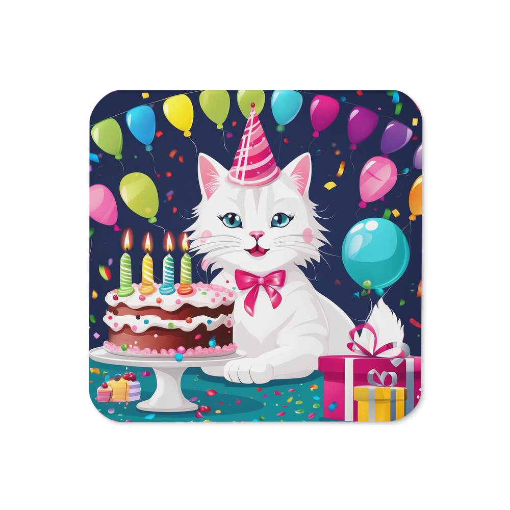 PugMug Custom White Companion Cat Coaster