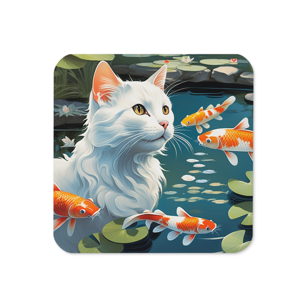 PugMug Custom White Companion Cat Coaster