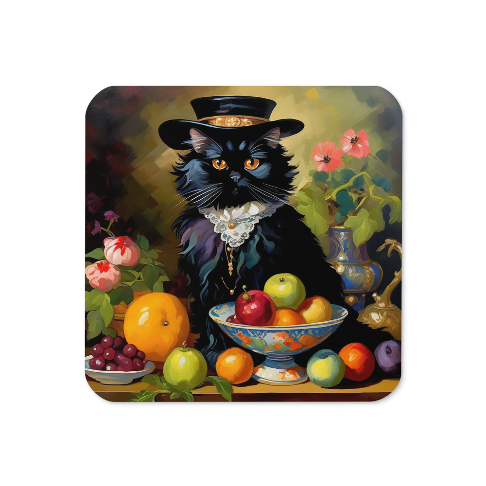 PugMug Custom Black Persian Cat Coaster