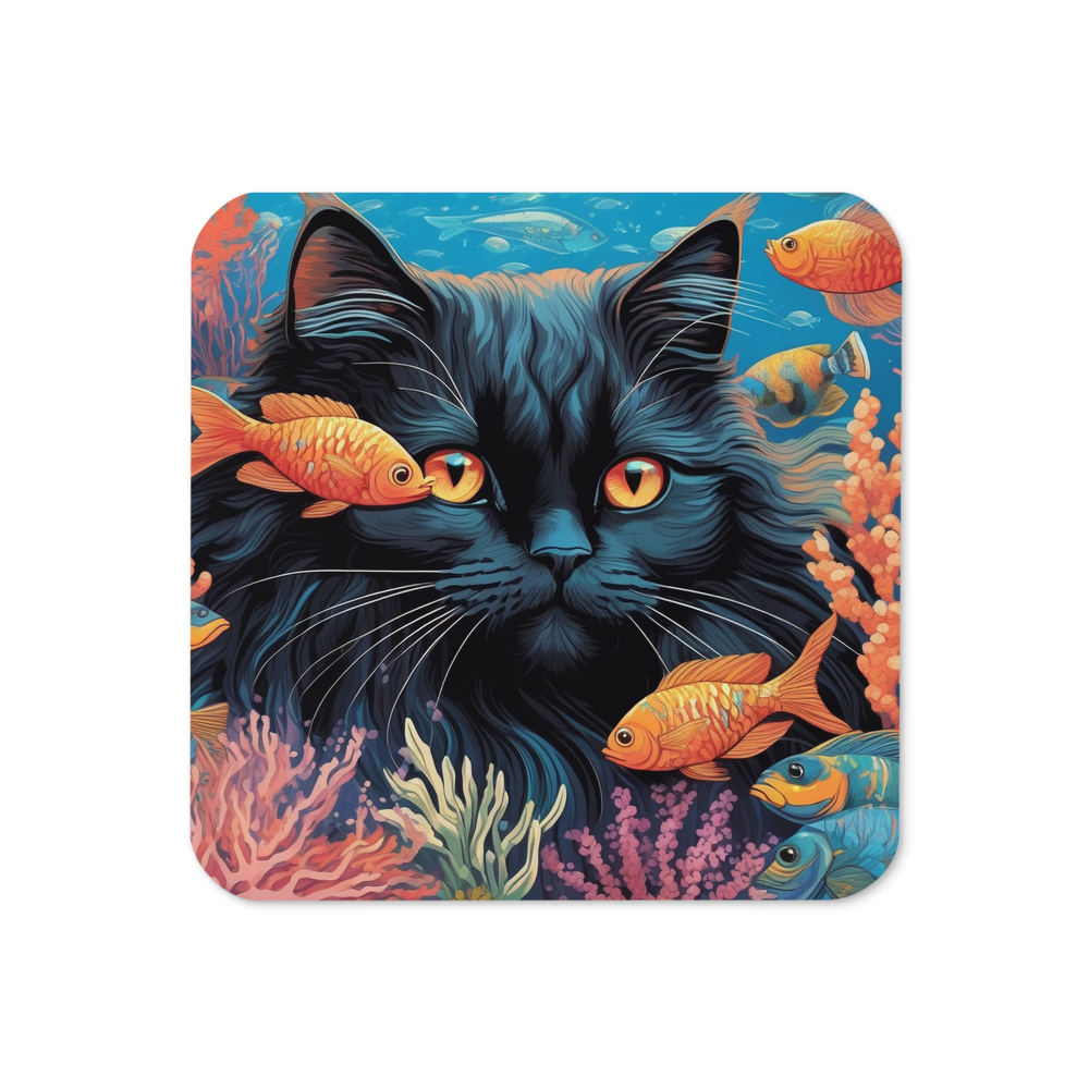 PugMug Custom Black Persian Cat Coaster