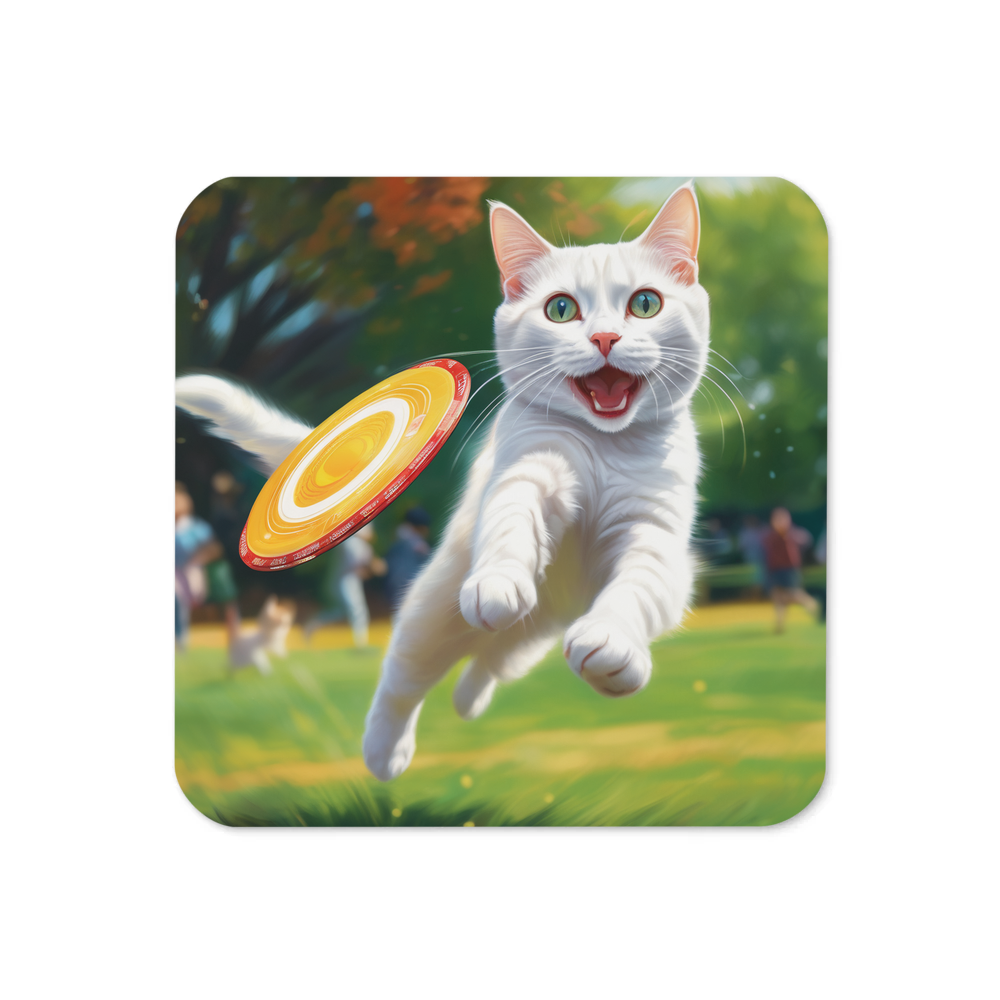 PugMug Custom White Companion Cat Coaster