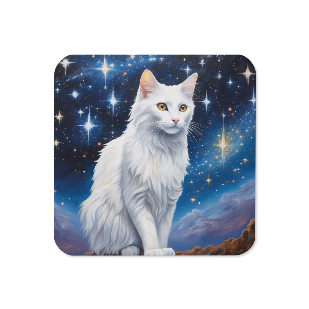 PugMug Custom White Companion Cat Coaster