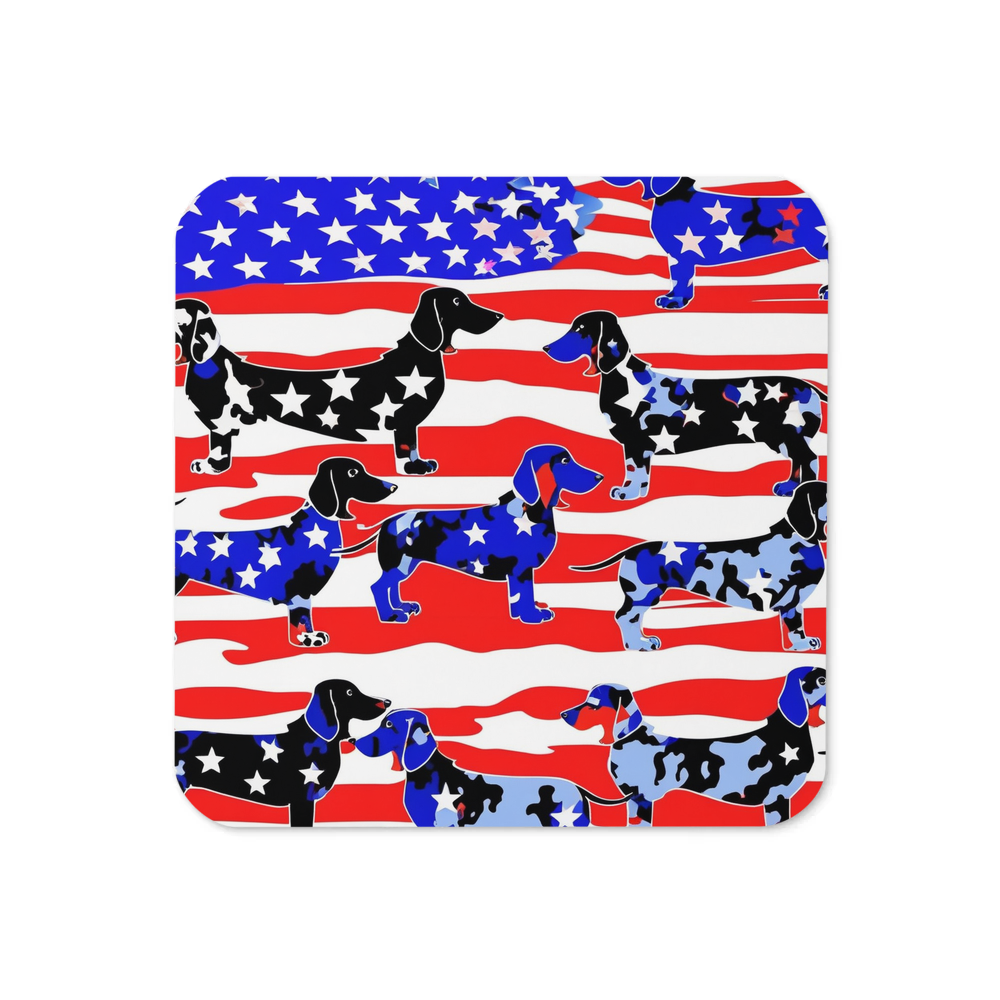 PugMug Custom Black Dachshund Coaster