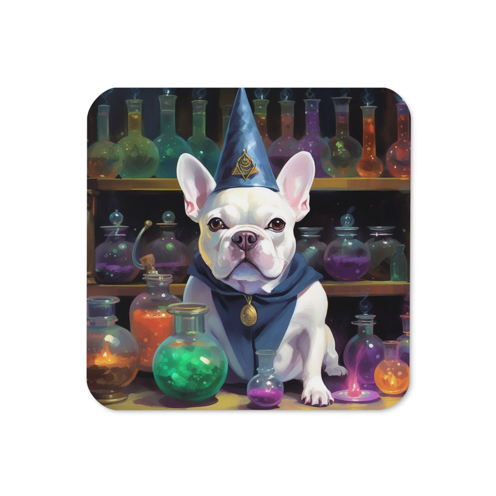 PugMug Custom White French Bulldog Coaster