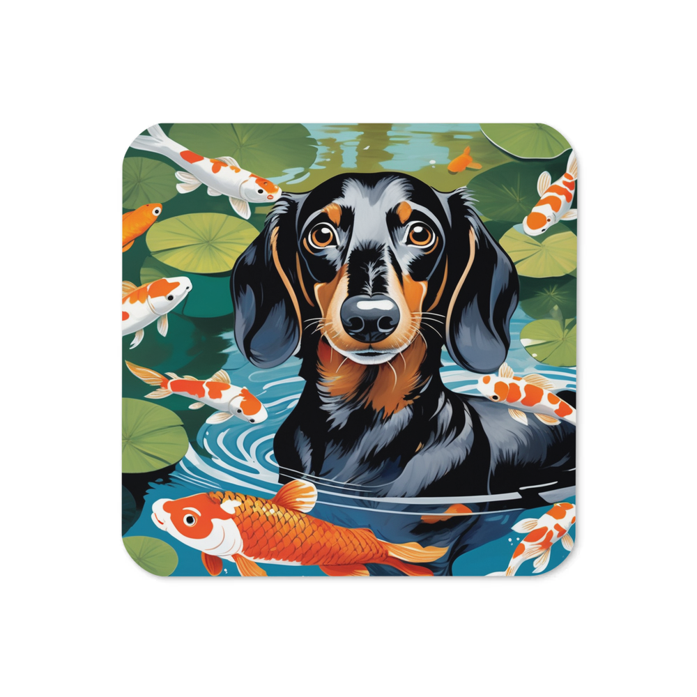 PugMug Custom Black Dachshund Coaster