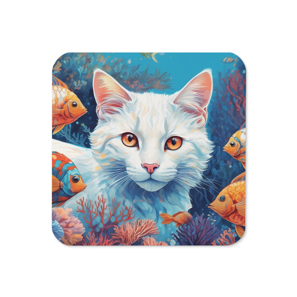 PugMug Custom White Companion Cat Coaster