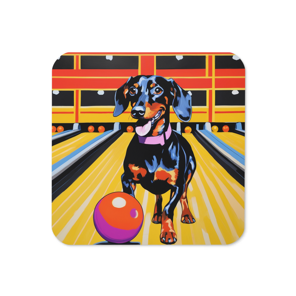 PugMug Custom Black Dachshund Coaster