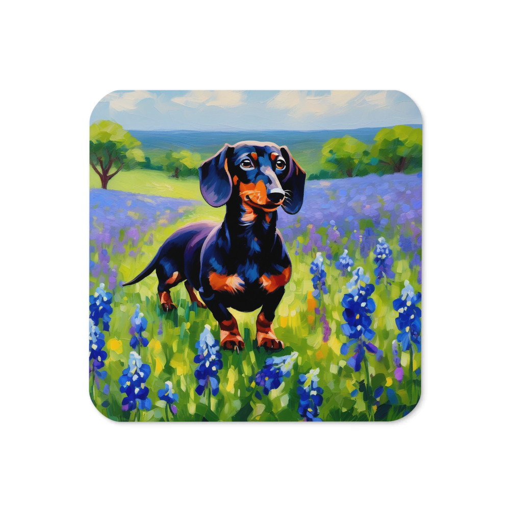 PugMug Custom Black Dachshund Coaster