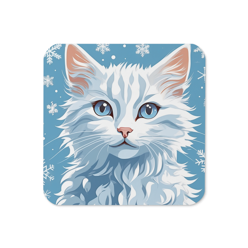 PugMug Custom White Companion Cat Coaster