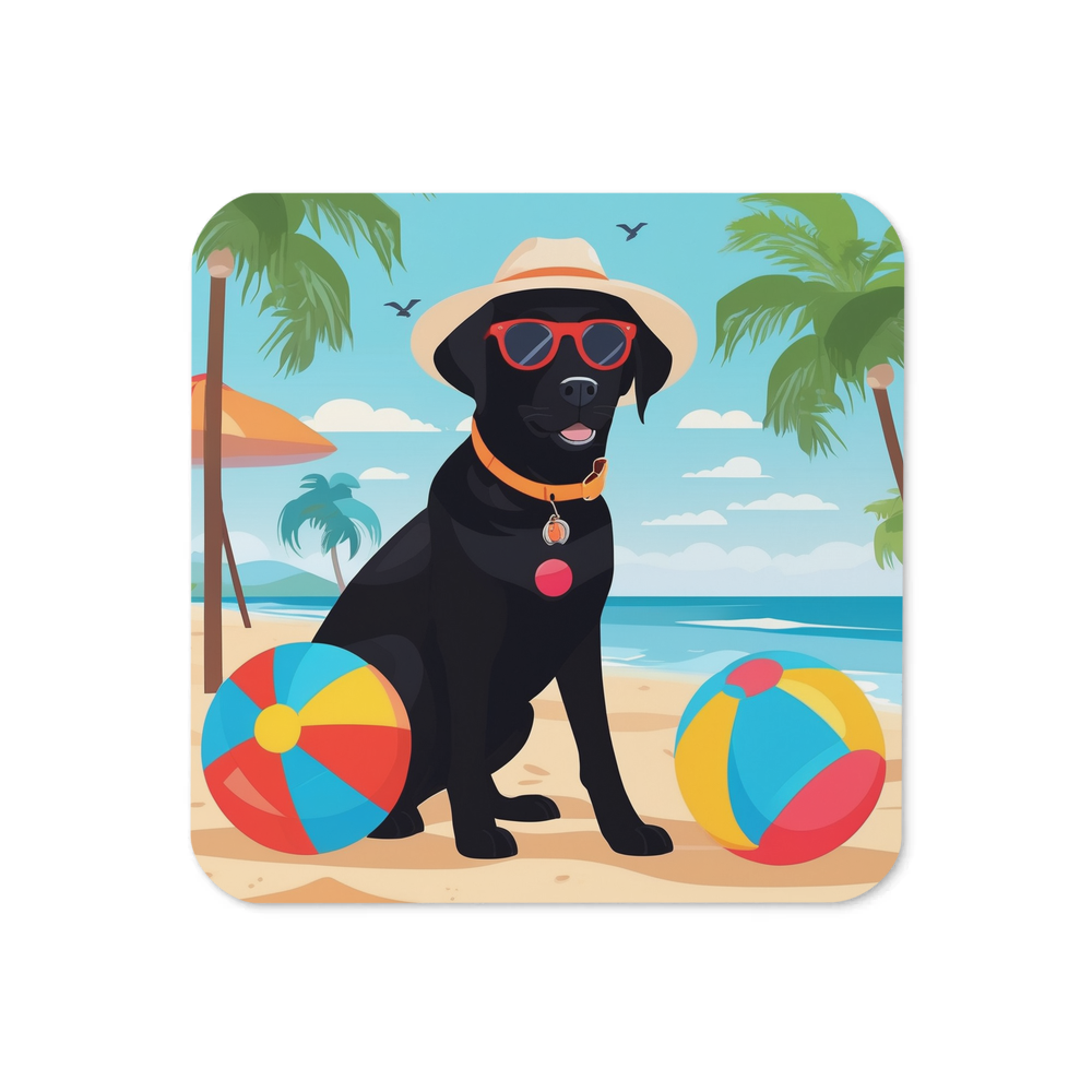 PugMug Custom Black Labrador Retriever Coaster