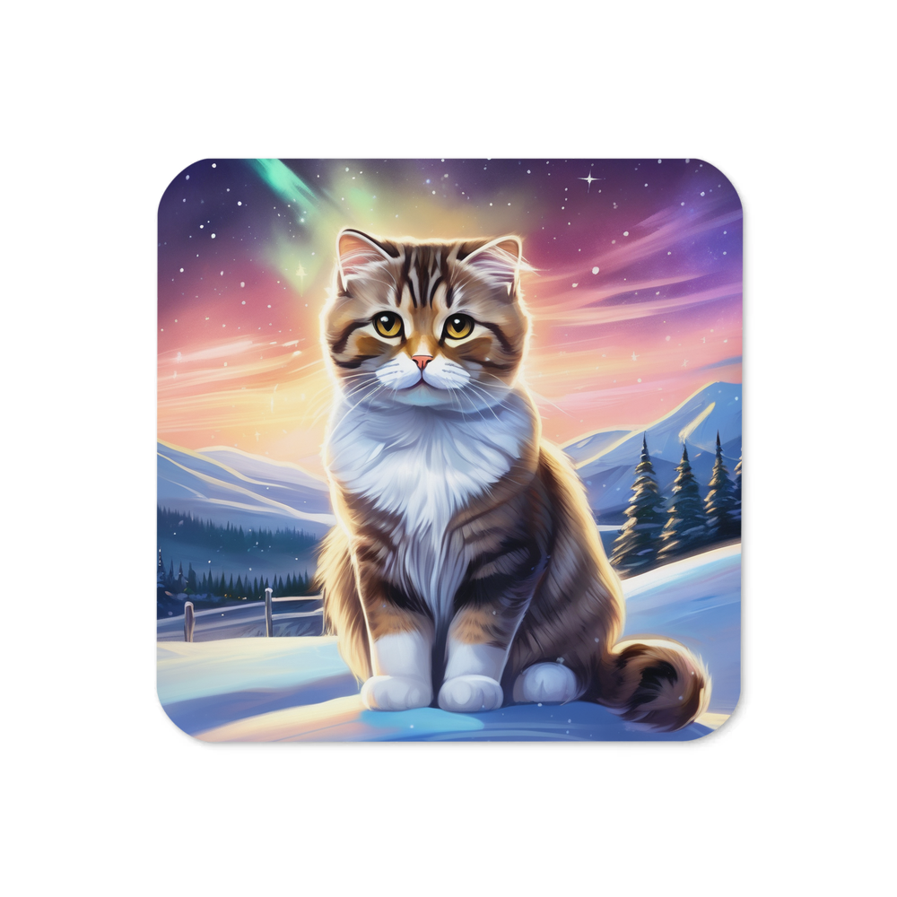 PugMug Custom Tabby Scottish Fold Cat Coaster