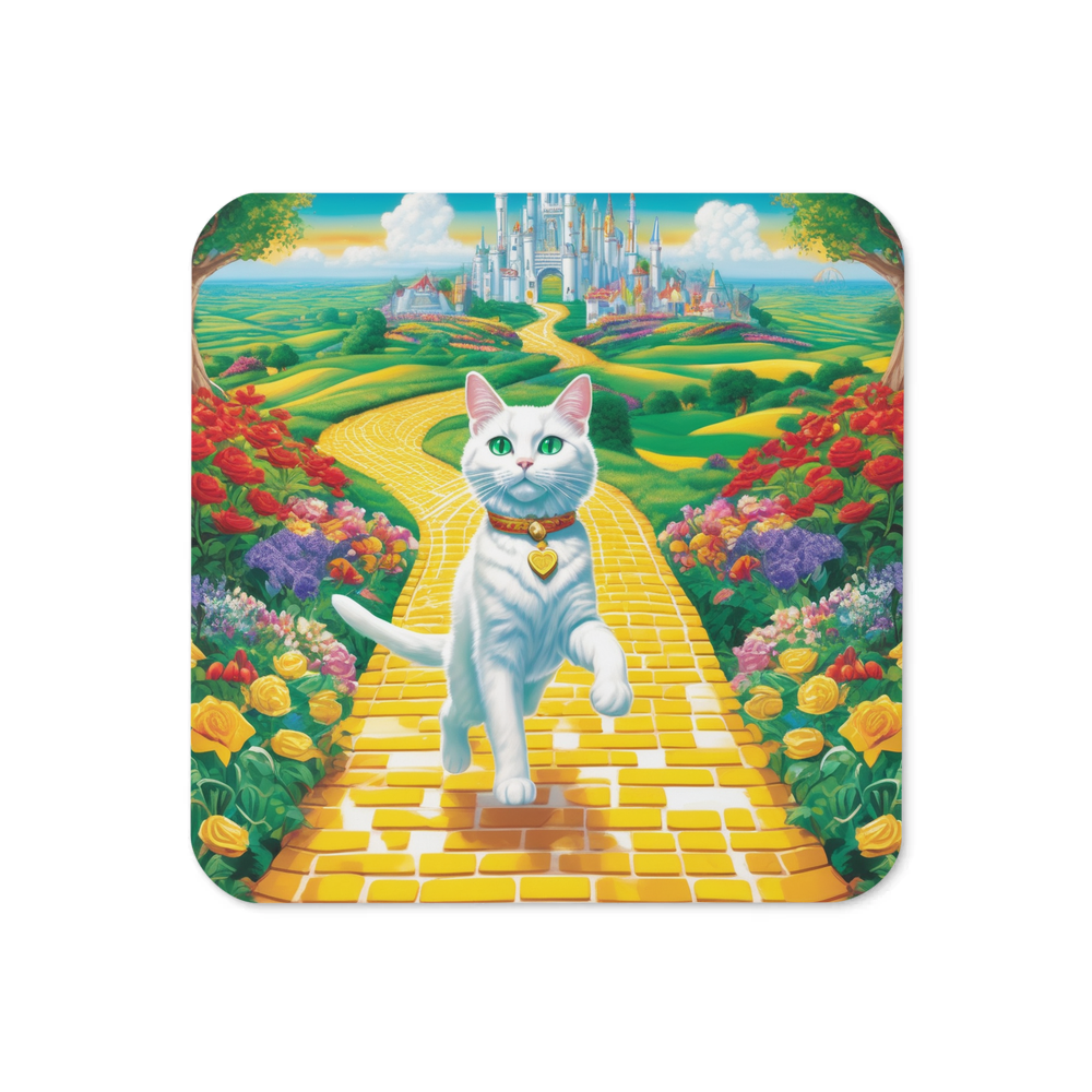 PugMug Custom White Companion Cat Coaster