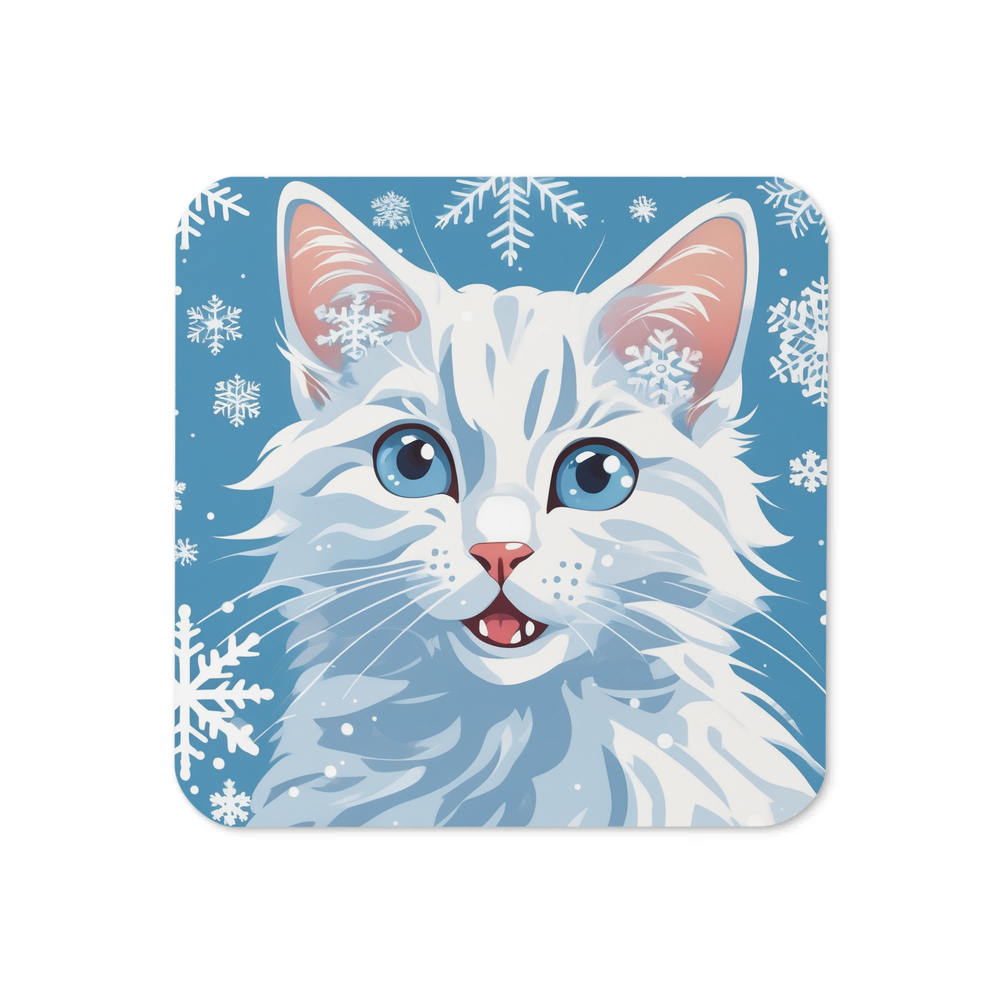 PugMug Custom White Companion Cat Coaster